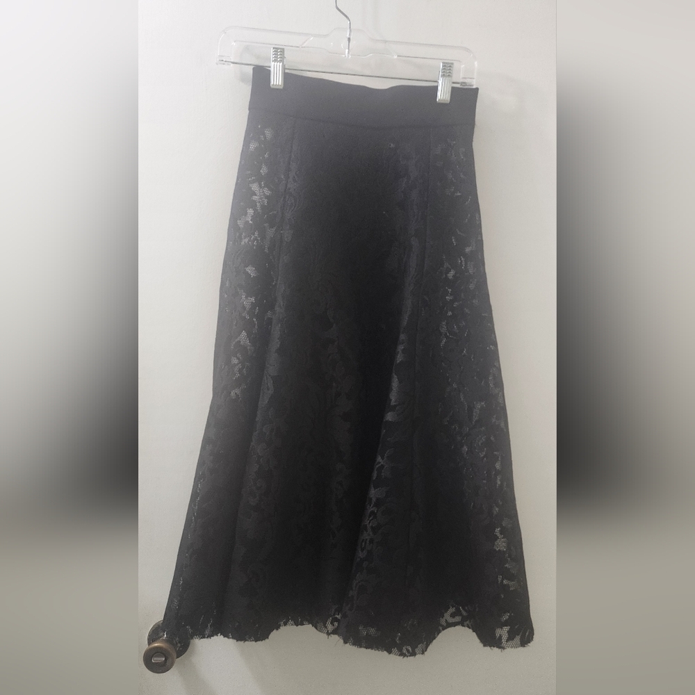 New Maje Elegant Black Lace Skirt